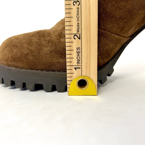 Stuart Weitzman Cyler Boot Suede Shoe Poetcore Dark Academia Combat Brown Size 7 - Picture 13 of 14